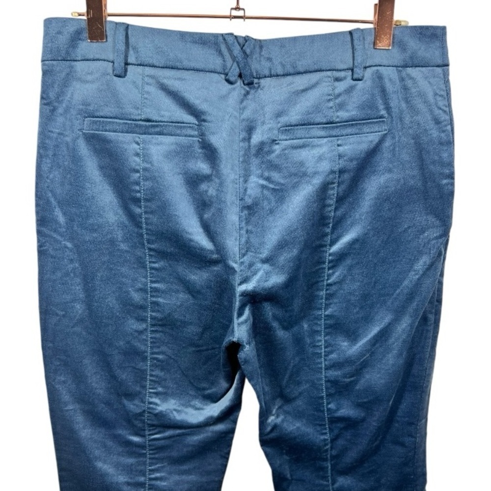 NWT Anthropologie The Essential Velvet Slim Trousers Blue Size 8‎ - Picture 9 of 12